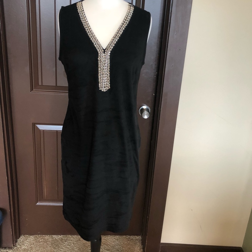 Faux suede dress
